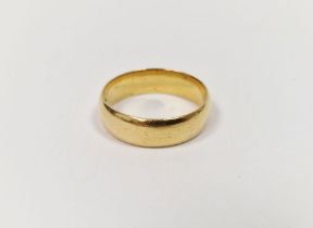 22ct gold wedding band, 5g approx.  Condition Report Light surface scratches, general wear and tear.