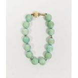 Cassandra Goad 9ct gold and turquoise bead bracelet  Condition Report Some surface marks and