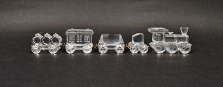 Five Swarovski crystal railway models from "When We Were Young" collection, comprising of