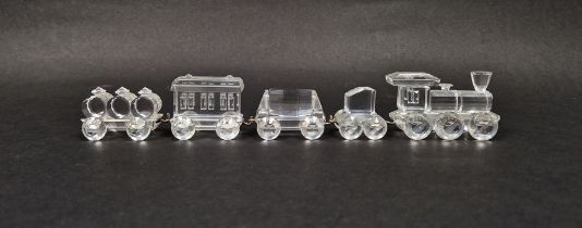 Five Swarovski crystal railway models from "When We Were Young" collection, comprising of