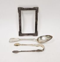 Victorian silver tablespoon, hallmarked Exeter 1859 by Josiah Williams & Co, together with a pair of