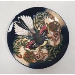 Moorcroft pottery 'Fantail' pattern New Zealand Collection plate, designed by Philip Gibson,