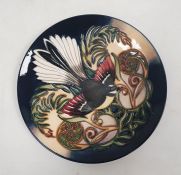 Moorcroft pottery 'Fantail' pattern New Zealand Collection plate, designed by Philip Gibson,