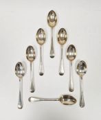 Late Victorian set of eight silver table spoons, hallmarked London 1900/1901 West & Son, gross