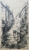 E. M. Jeens Pencil and ink Village street view with New Inn, signed lower right, together with