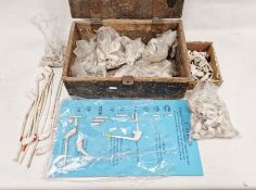 Large collection of antique clay pipes and associated shards with typed notes regarding pipe kiln