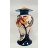 Moorcroft 'Butterfly Medley' pattern inverted baluster vase and cover, printed marks, circa 2007,