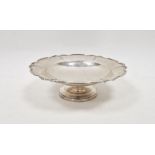 George V silver fruit bowl/tazza, raised upon a circular pedestal base, hallmarked London 1923 by