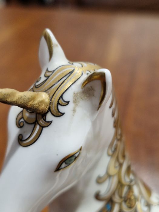 Royal Crown Derby bone china paperweight of the 'Unicorn', designed to celebrate the new millennium, - Image 4 of 19