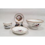 Paris porcelain (La Reine) footed bowl and a breakfast cup and saucer, circa 1790-1800, stencilled