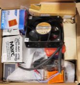 Quantity of items relating to film projection to include valves, lenses, etc (5 boxes)