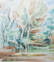 Seija Wentworth  Watercolour drawing "Homework", 22cm x 33cm  Watercolour drawing Autumn trees,