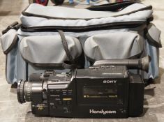 Sony Handicam video camera model no. CCD-F340E and accessories