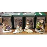 Quantity of Foxwood Tales figures by Villeroy & Boch, with original metal tins (1 box)