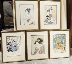 Assorted various pictures to include framed engravings, a print of a peacock, a poster for John Byam