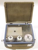 Pye mid-century portable attache cased radio, circa 1950's, chromed with volume, medium, longwave