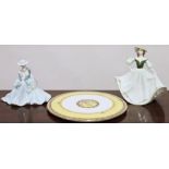 Two Coalport Ladies of Fashion figurines, one 'Hayley' and the other 'Shirley' and a Royal Worcester