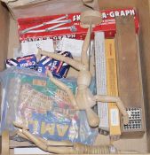 Small quantity of vintage toys including plasticine, Sketch o Graph, 9' dot dominoes, Corgi