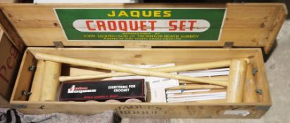 Jaques croquet set in wooden case retailed by Lillywhite