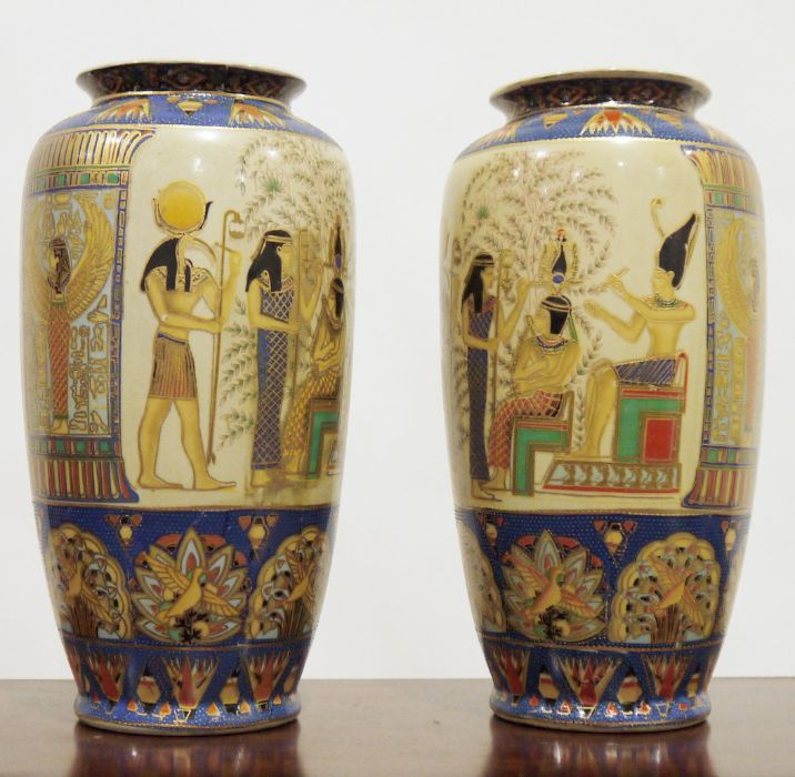 Pair of modern Chinese vases with Egyptian-style decoration (2)
