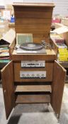 Garrard 401 turntable, a Leak Throughline stereo radio and a Leak stereo 30 amplifier, all housed in