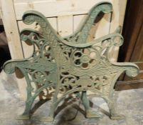Pair of cast iron ornate bench ends (2)