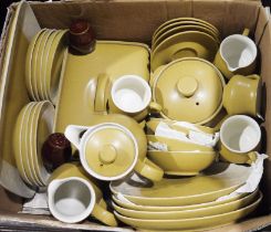 Quantity of Denby pottery kitchenwares in mustard colourway