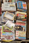 Large quantity of vintage jigsaw puzzles to include Cunard Line Queen Mary, Dr Who, etc