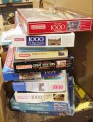 Large quantity of modern and vintage jigsaw puzzles, mainly railway related (4 boxes plus)