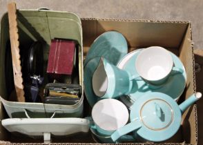 Noritake Art Deco-style part tea set, a brass fruit bowl, a Spode Royal Artillery collectors plate