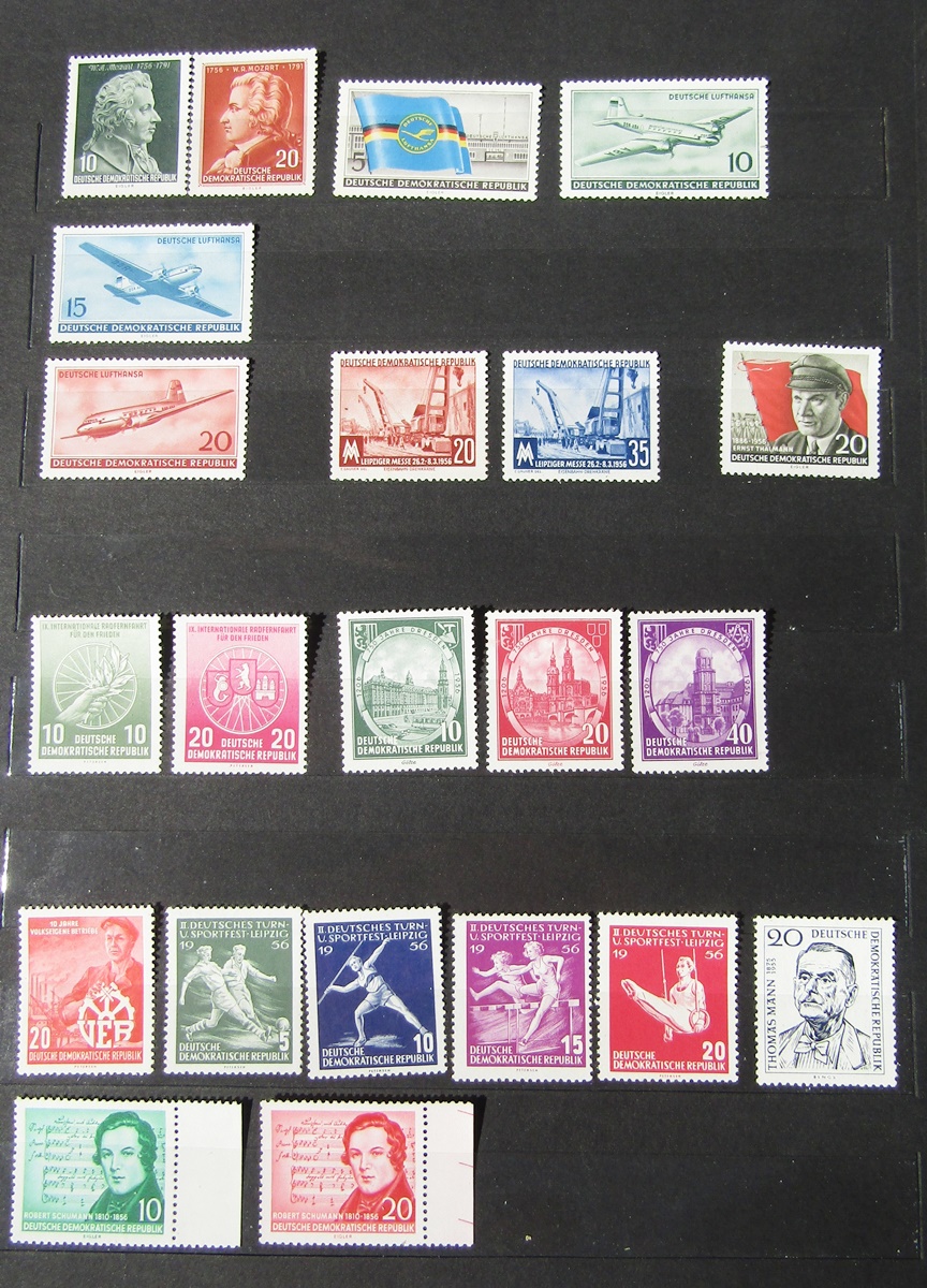 East Germany stamps: black folder and green stock-book of mainly mint and used definitives and - Image 16 of 20