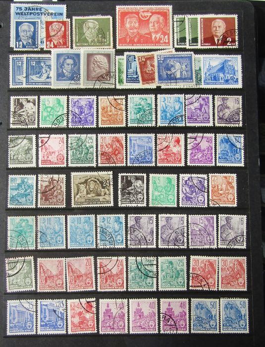 East Germany stamps: black folder and green stock-book of mainly mint and used definitives and - Image 2 of 20