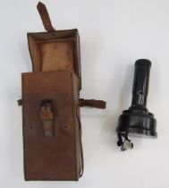 WWII hand held compass type 06A in leather case, wind speed indicator by Georg Rosenmuller, a German