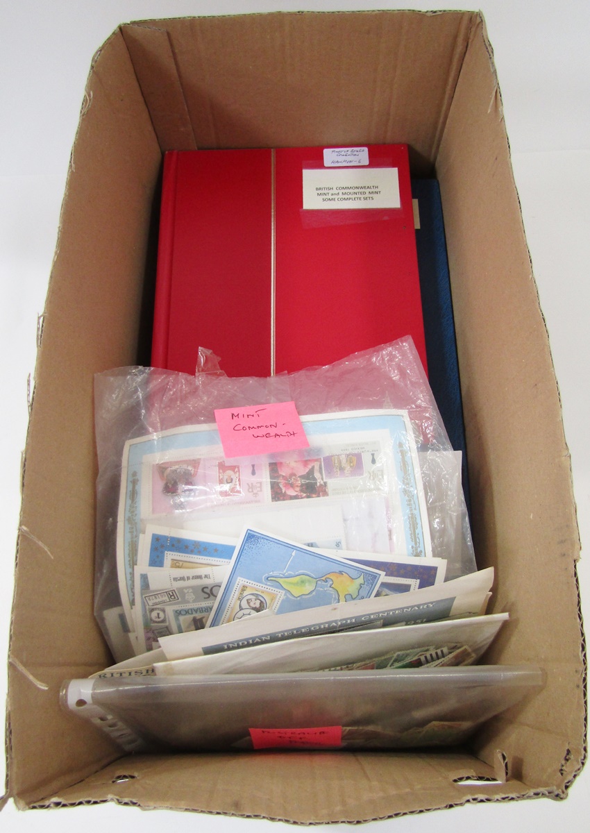Br Empire/Commonwealth stamps, boxed collection of 3 stock-books and various packets, sleeves,