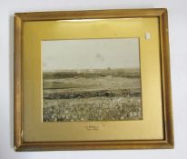 Large framed WWI photograph of the trenches being shelled, titled 'La Boiselle 1916', measuring 46cm