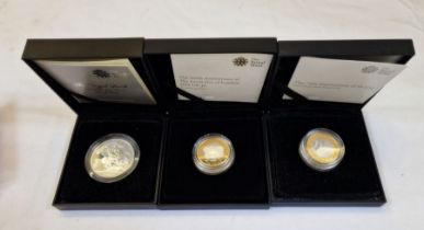 Silver Proof (3) UK 2013 Silver Proof £5 St George & the Dragon, £2 75th anniversary of D-Day