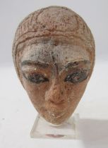 Collection of items relating to antiquity to include an Egyptian head mounted on a stand, a