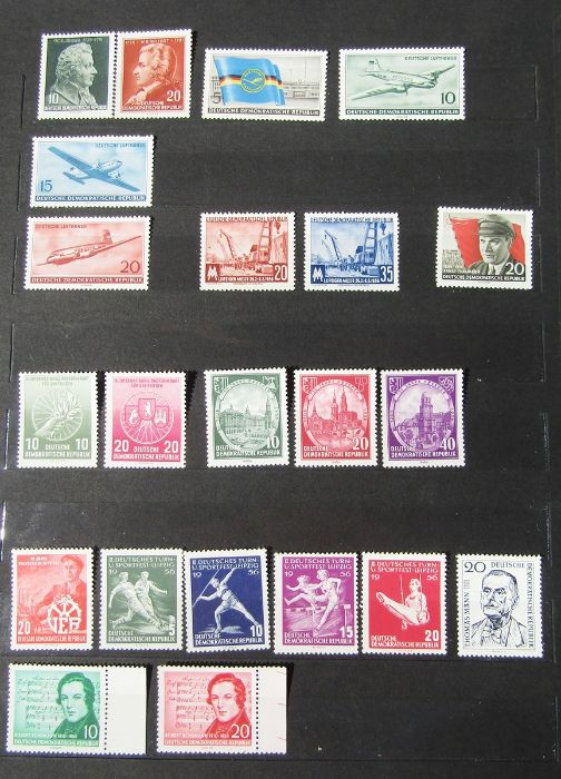 East Germany stamps: black folder and green stock-book of mainly mint and used definitives and - Image 4 of 20