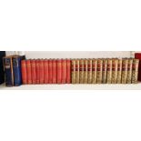 Bindings Dickens, Charles  Works, Chapman & Hall, marbled boards, quarter leather, red and dark