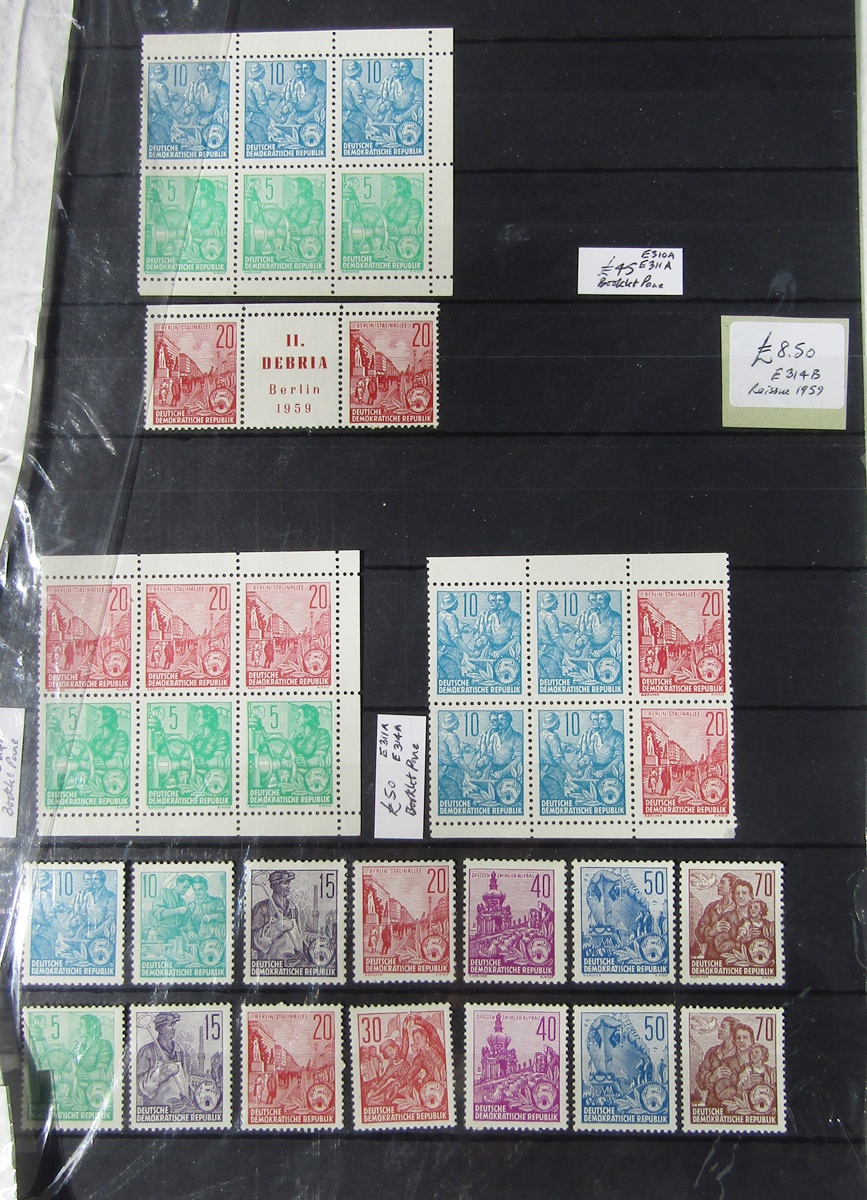 East Germany stamps: black folder and green stock-book of mainly mint and used definitives and - Image 15 of 20