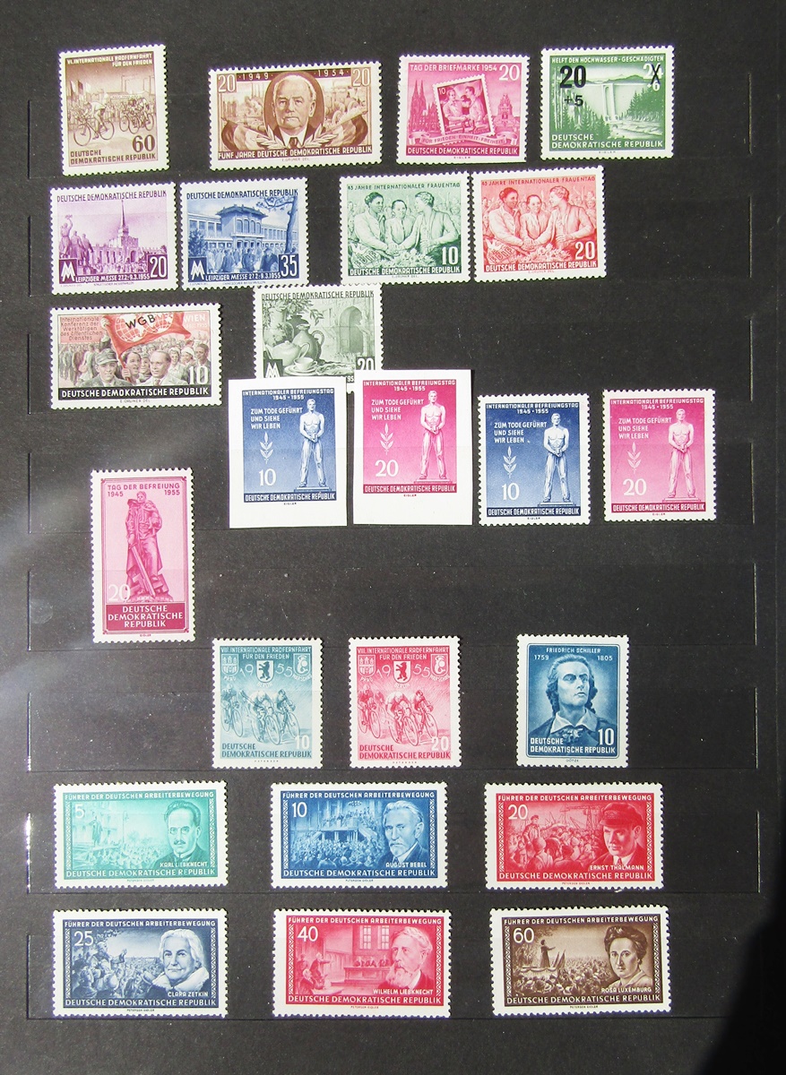 East Germany stamps: black folder and green stock-book of mainly mint and used definitives and - Image 13 of 20