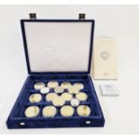 Silver proof with gold cladding, golden wedding collection of coins (15) in Westminster box with