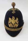 Royal Engineers cloth helmet complete with ball top and chin chain.