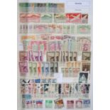 French Colonies stamps: large blue stock book of definitives, commemoratives, postage due and local,