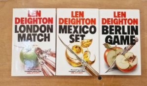 Deighton, Len  Triology, Game, Set and Match "Berlin Game", Hutchinson, 1983, red ep, black cloth