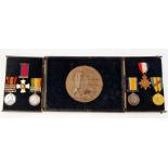 Distinguished Service Order Medal group comprising of Queens South Africa Medal with clasps,