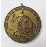Davison's Nile Medal 1798 in bronze gilt, engraved with recipient to reverse 'Jn Parker', together