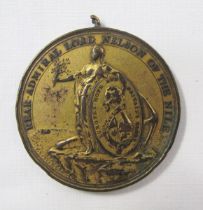 Davison's Nile Medal 1798 in bronze gilt, engraved with recipient to reverse 'Jn Parker', together