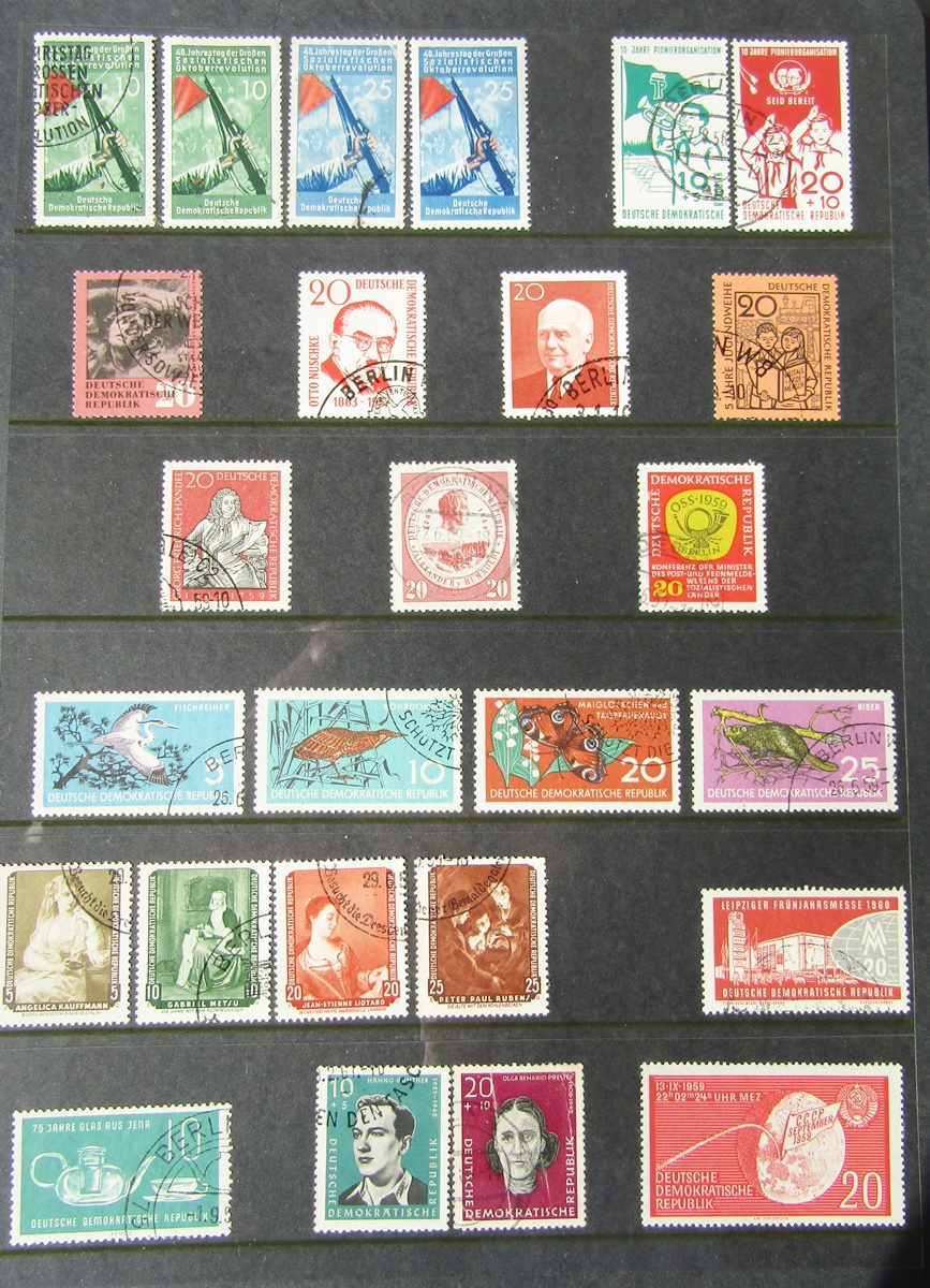 East Germany stamps: black folder and green stock-book of mainly mint and used definitives and - Image 18 of 20