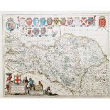 Johan Blaeu (1645-1662) map - the North Riding of Yorkshire, 39cm x 48cm, the framing has on one